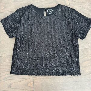 EUC Black Sequin Top by art class - size 6/7